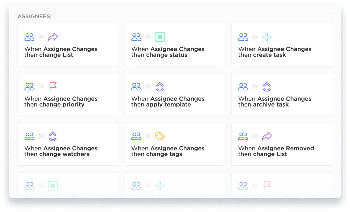Assign teammates to a task when statuses change, tags are added, or priorities shift.