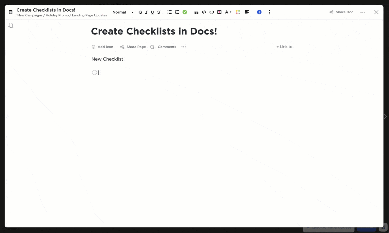 Keep track of items with Doc checklists.
